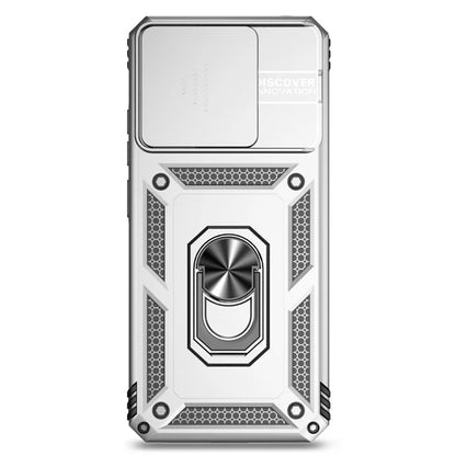 For Xiaomi Redmi 12C 4G Case Slide Camera Shield Rotatory Kickstand PC+TPU Phone Cover