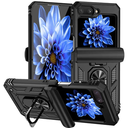 For Samsung Galaxy Z Flip5 5G Case PC+TPU Anti-fall Ring Kickstand Phone Case