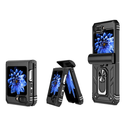For Samsung Galaxy Z Flip5 5G Case PC+TPU Anti-fall Ring Kickstand Phone Case