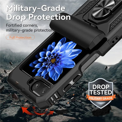 For Samsung Galaxy Z Flip5 5G Case PC+TPU Anti-fall Ring Kickstand Phone Case