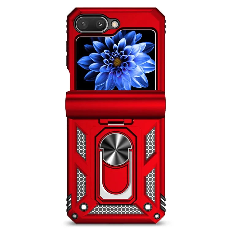 For Samsung Galaxy Z Flip5 5G Case PC+TPU Anti-fall Ring Kickstand Phone Case
