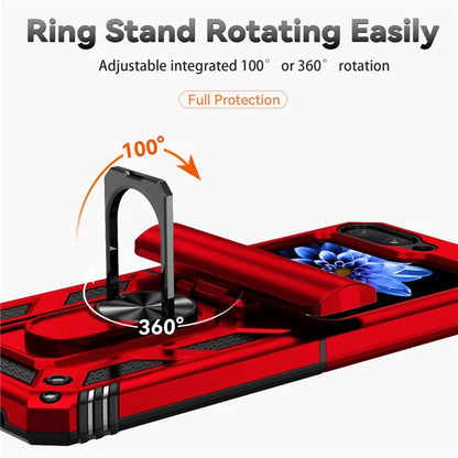For Samsung Galaxy Z Flip5 5G Case PC+TPU Anti-fall Ring Kickstand Phone Case