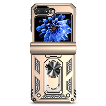 For Samsung Galaxy Z Flip5 5G Case PC+TPU Anti-fall Ring Kickstand Phone Case