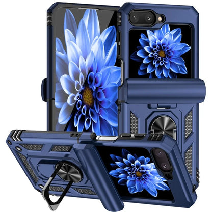 For Samsung Galaxy Z Flip5 5G Case PC+TPU Anti-fall Ring Kickstand Phone Case