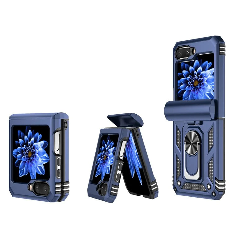 For Samsung Galaxy Z Flip5 5G Case PC+TPU Anti-fall Ring Kickstand Phone Case
