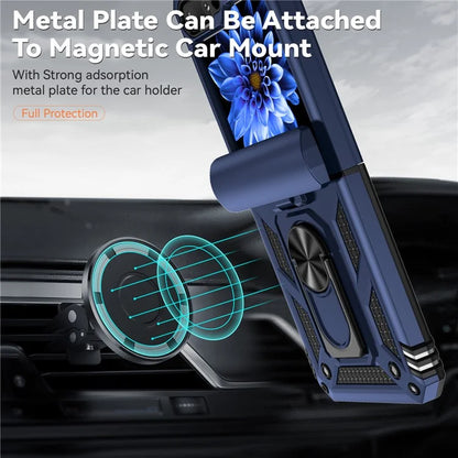 For Samsung Galaxy Z Flip5 5G Case PC+TPU Anti-fall Ring Kickstand Phone Case
