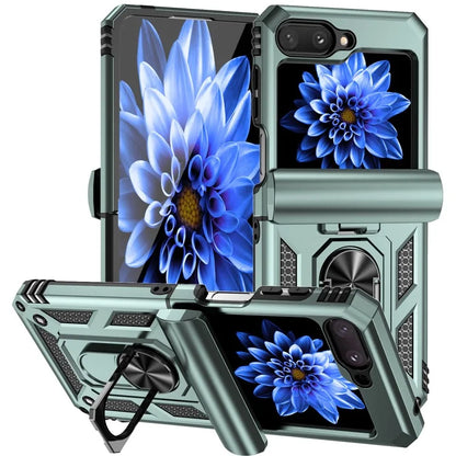 For Samsung Galaxy Z Flip5 5G Case PC+TPU Anti-fall Ring Kickstand Phone Case