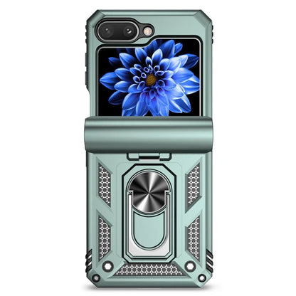 For Samsung Galaxy Z Flip5 5G Case PC+TPU Anti-fall Ring Kickstand Phone Case