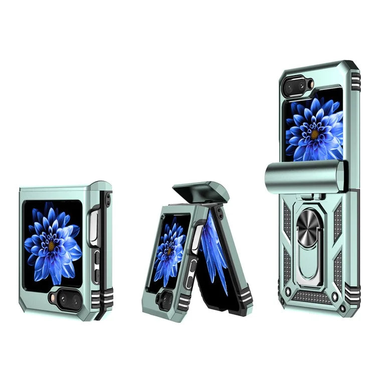 For Samsung Galaxy Z Flip5 5G Case PC+TPU Anti-fall Ring Kickstand Phone Case