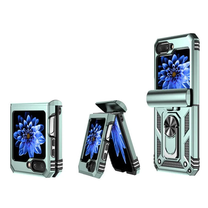 For Samsung Galaxy Z Flip5 5G Case PC+TPU Anti-fall Ring Kickstand Phone Case