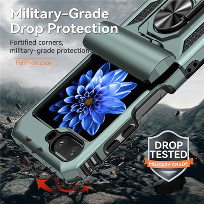 For Samsung Galaxy Z Flip5 5G Case PC+TPU Anti-fall Ring Kickstand Phone Case