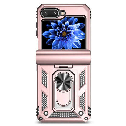 For Samsung Galaxy Z Flip5 5G Case PC+TPU Anti-fall Ring Kickstand Phone Case