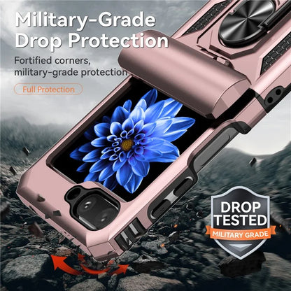 For Samsung Galaxy Z Flip5 5G Case PC+TPU Anti-fall Ring Kickstand Phone Case