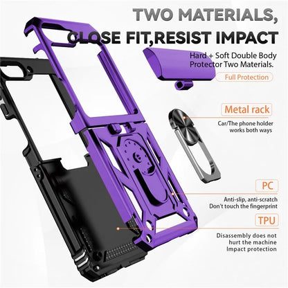 For Samsung Galaxy Z Flip5 5G Case PC+TPU Anti-fall Ring Kickstand Phone Case