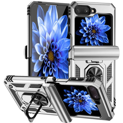For Samsung Galaxy Z Flip5 5G Case PC+TPU Anti-fall Ring Kickstand Phone Case