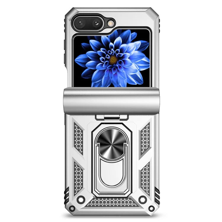 For Samsung Galaxy Z Flip5 5G Case PC+TPU Anti-fall Ring Kickstand Phone Case