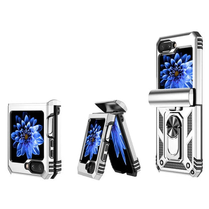 For Samsung Galaxy Z Flip5 5G Case PC+TPU Anti-fall Ring Kickstand Phone Case