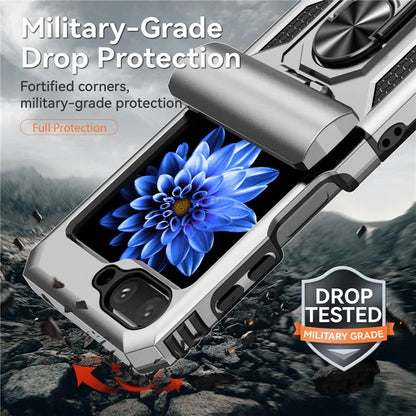 For Samsung Galaxy Z Flip5 5G Case PC+TPU Anti-fall Ring Kickstand Phone Case