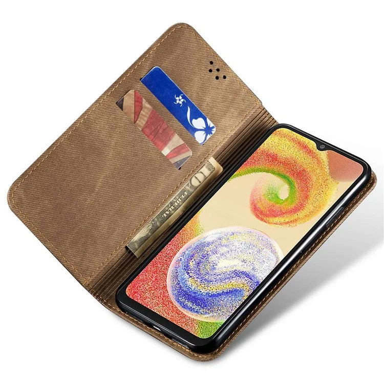 For Samsung Galaxy A05 4G Case Anti-Scratch PU Leather Phone Shell Wallet