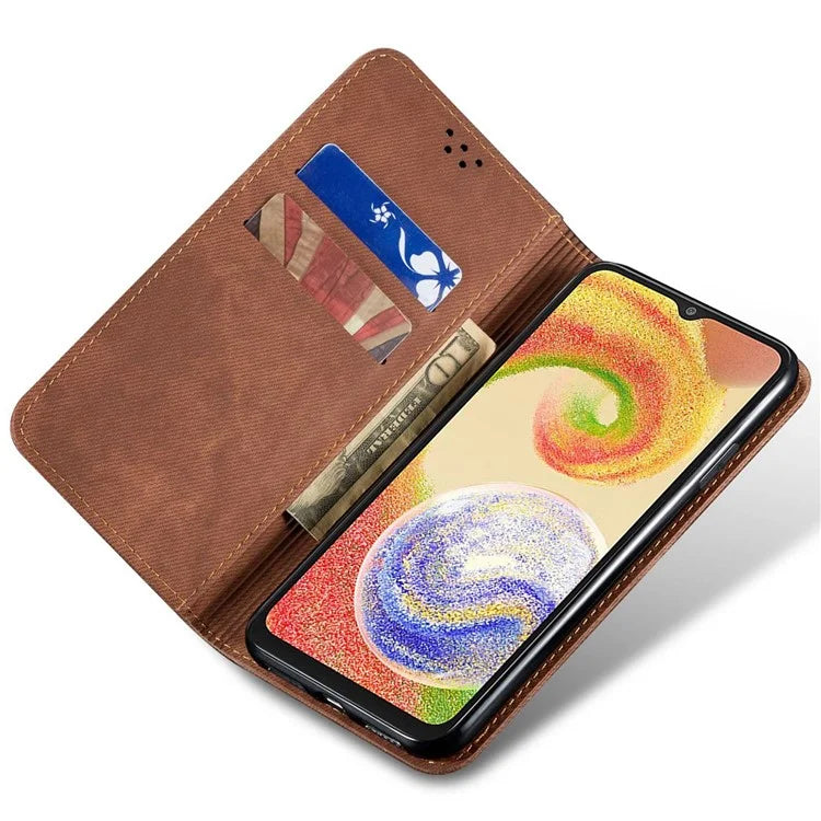 For Samsung Galaxy A05 4G Case Anti-Scratch PU Leather Phone Shell Wallet