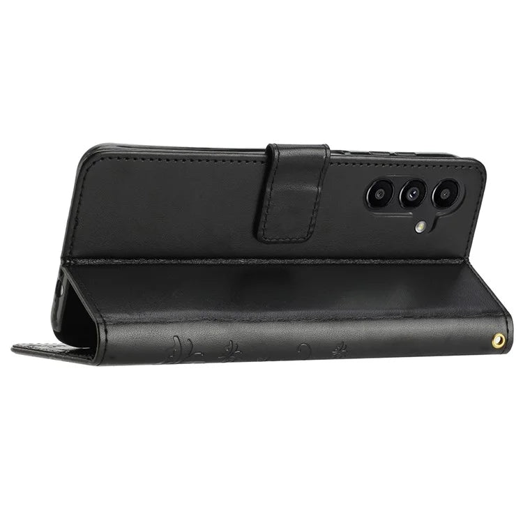 For Samsung Galaxy A25 5G (Global) (161.0 x 76.5 x 8.3mm) Case Butterfly Imprint Wallet PU Leather Phone Cover