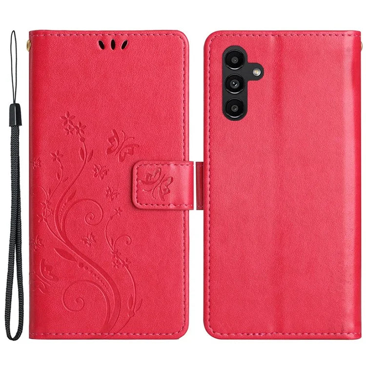 For Samsung Galaxy A25 5G (Global) (161.0 x 76.5 x 8.3mm) Case Butterfly Imprint Wallet PU Leather Phone Cover
