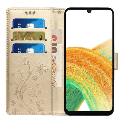 For Samsung Galaxy A25 5G (Global) (161.0 x 76.5 x 8.3mm) Case Butterfly Imprint Wallet PU Leather Phone Cover
