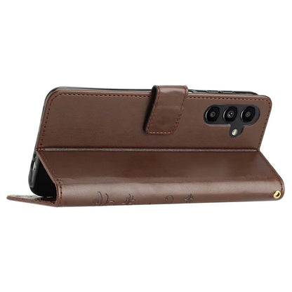 For Samsung Galaxy A25 5G (Global) (161.0 x 76.5 x 8.3mm) Case Butterfly Imprint Wallet PU Leather Phone Cover