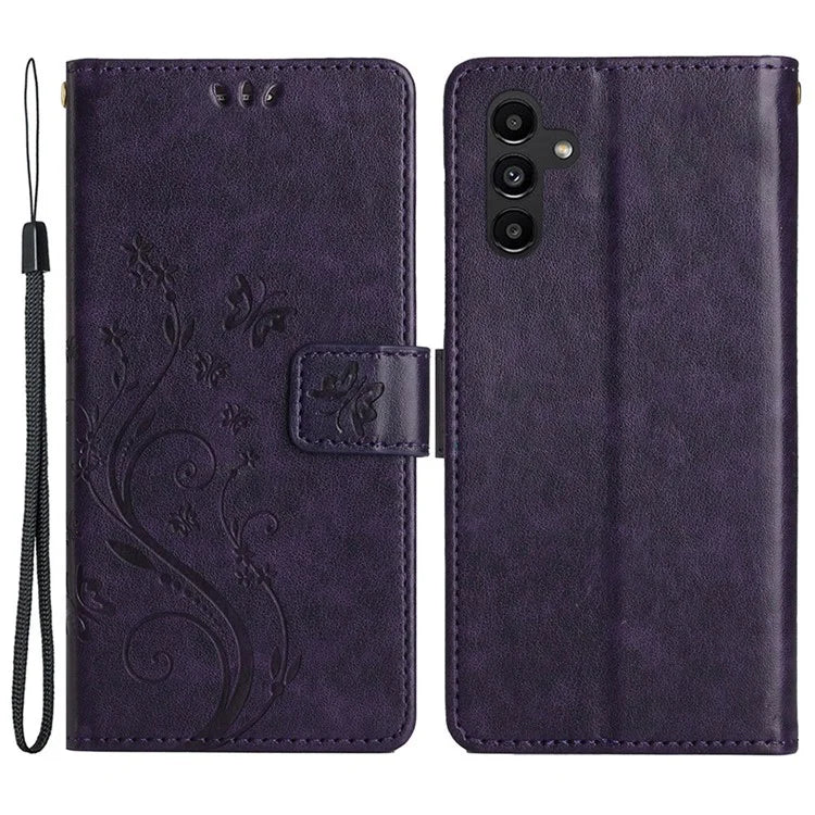For Samsung Galaxy A25 5G (Global) (161.0 x 76.5 x 8.3mm) Case Butterfly Imprint Wallet PU Leather Phone Cover