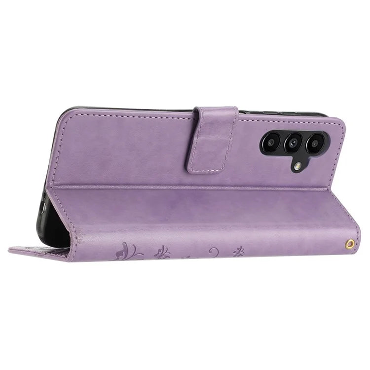 For Samsung Galaxy A25 5G (Global) (161.0 x 76.5 x 8.3mm) Case Butterfly Imprint Wallet PU Leather Phone Cover
