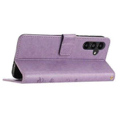 For Samsung Galaxy A25 5G (Global) (161.0 x 76.5 x 8.3mm) Case Butterfly Imprint Wallet PU Leather Phone Cover