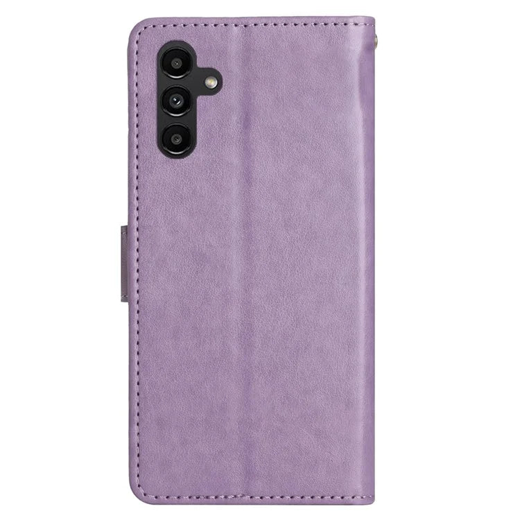 For Samsung Galaxy A25 5G (Global) (161.0 x 76.5 x 8.3mm) Case Butterfly Imprint Wallet PU Leather Phone Cover