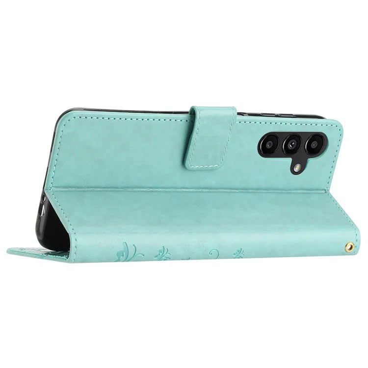 For Samsung Galaxy A25 5G (Global) (161.0 x 76.5 x 8.3mm) Case Butterfly Imprint Wallet PU Leather Phone Cover