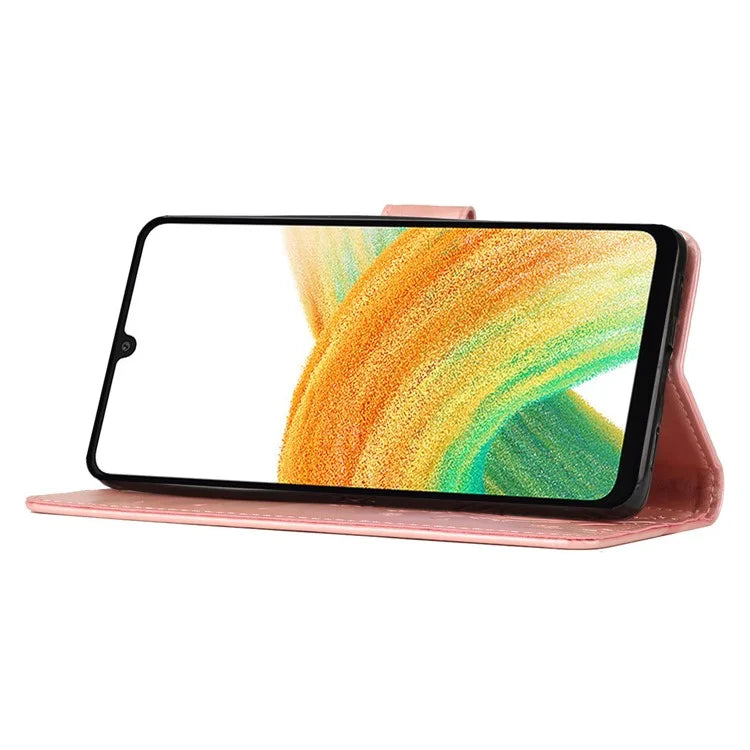 For Samsung Galaxy A25 5G (Global) (161.0 x 76.5 x 8.3mm) Case Butterfly Imprint Wallet PU Leather Phone Cover