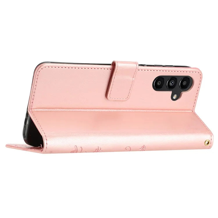 For Samsung Galaxy A25 5G (Global) (161.0 x 76.5 x 8.3mm) Case Butterfly Imprint Wallet PU Leather Phone Cover