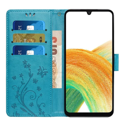For Samsung Galaxy A25 5G (Global) (161.0 x 76.5 x 8.3mm) Case Butterfly Imprint Wallet PU Leather Phone Cover