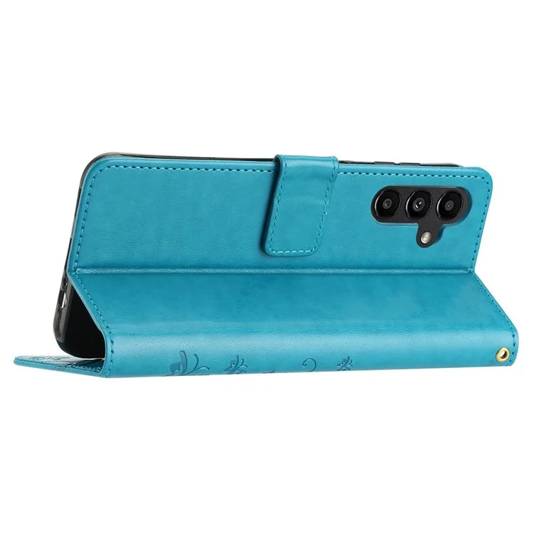 For Samsung Galaxy A25 5G (Global) (161.0 x 76.5 x 8.3mm) Case Butterfly Imprint Wallet PU Leather Phone Cover