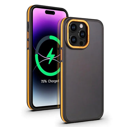 For iPhone 14 Pro Max Case Matte Dual Color TPU+PC Drop Proof Phone Cover