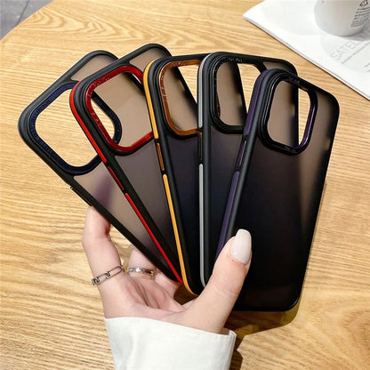 For iPhone 14 Pro Max Case Matte Dual Color TPU+PC Drop Proof Phone Cover
