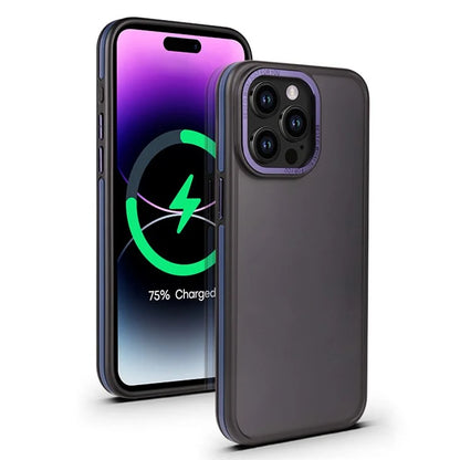 For iPhone 14 Pro Case Shockproof Matte Dual Color TPU+PC Phone Cover