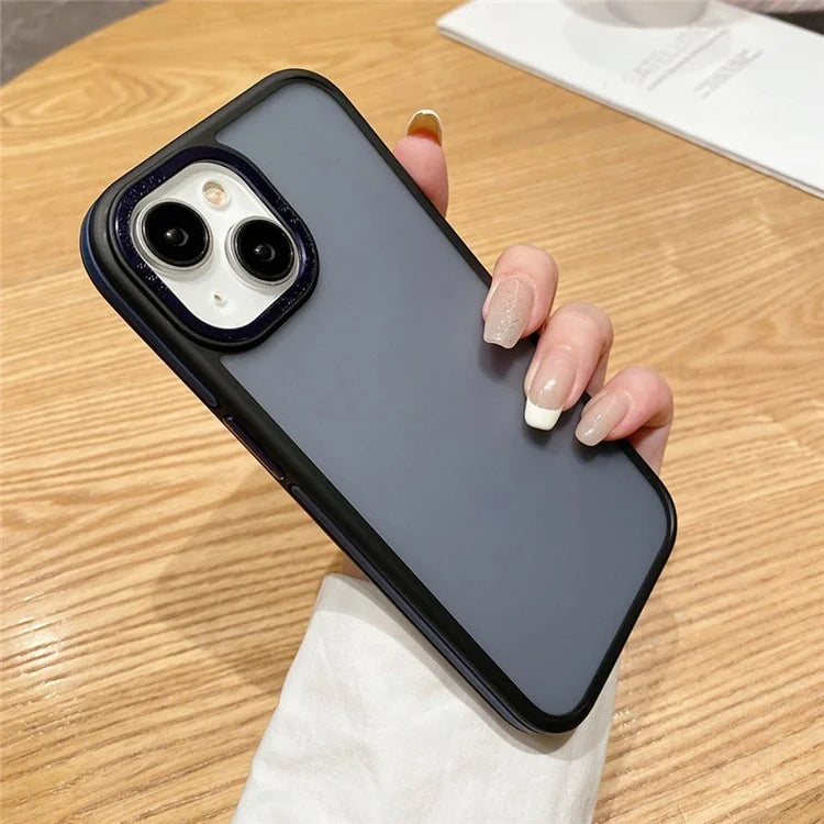 For iPhone 14 Plus Case Anti-fall Dual Color Matte TPU+PC Phone Cover