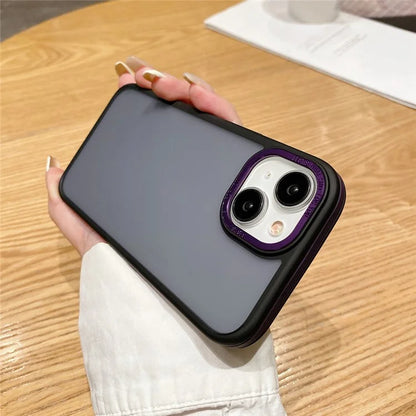 For iPhone 14 Plus Case Anti-fall Dual Color Matte TPU+PC Phone Cover