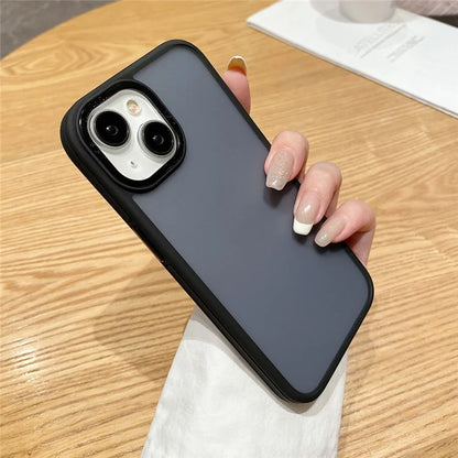 For iPhone 14 Plus Case Anti-fall Dual Color Matte TPU+PC Phone Cover