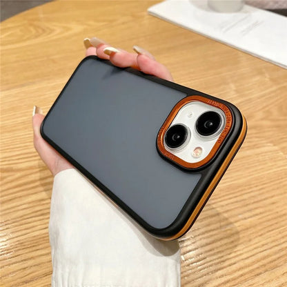 For iPhone 14 Plus Case Anti-fall Dual Color Matte TPU+PC Phone Cover