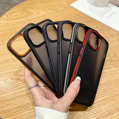 For iPhone 14 Plus Case Anti-fall Dual Color Matte TPU+PC Phone Cover