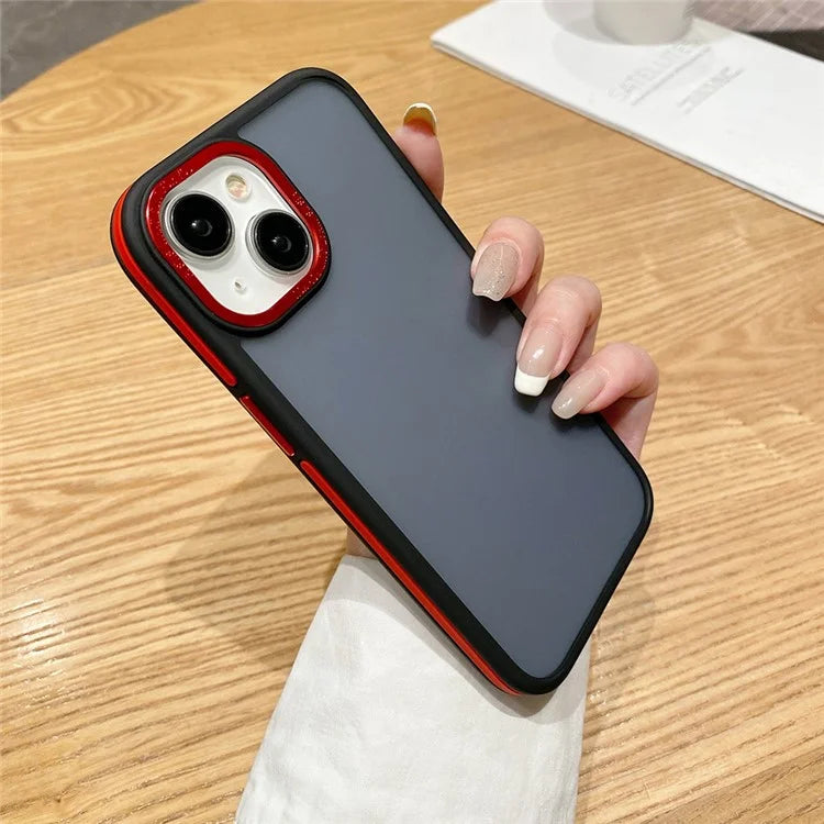 For iPhone 14 Case Scratch Resistant Dual Color Matte TPU+PC Phone Cover