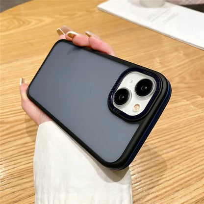 For iPhone 14 Case Scratch Resistant Dual Color Matte TPU+PC Phone Cover