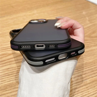 For iPhone 14 Case Scratch Resistant Dual Color Matte TPU+PC Phone Cover