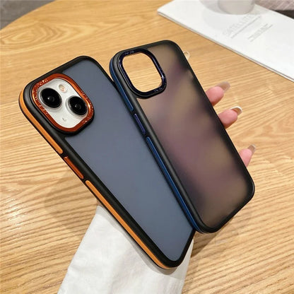 For iPhone 14 Case Scratch Resistant Dual Color Matte TPU+PC Phone Cover