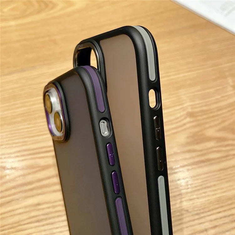 For iPhone 14 Case Scratch Resistant Dual Color Matte TPU+PC Phone Cover
